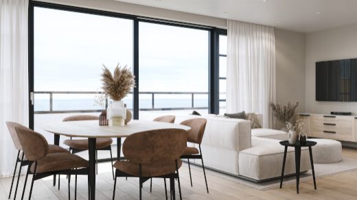 Radcliffe Court apartment walkthrough video overlay