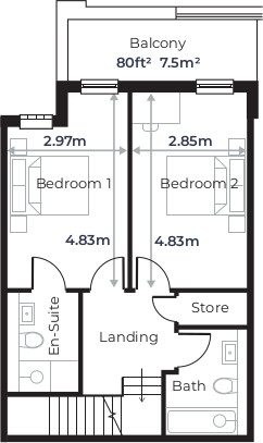 Radcliffe Court - Flat 11, Third Floor plan
