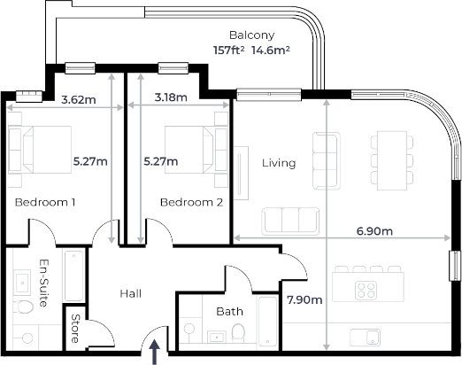 Radcliffe Court - Flat 21, Fourth Floor plan
