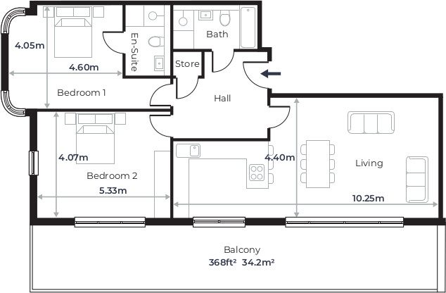 Radcliffe Court - Flat 23, Fourth Floor plan