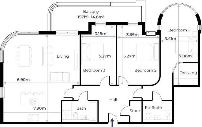 Radcliffe Court - Flat 24, Fourth Floor plan