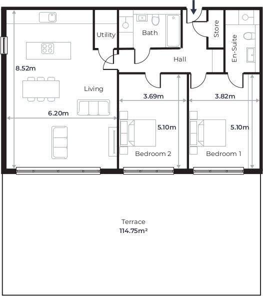 Radcliffe Court - Flat 4, Ground Floor plan